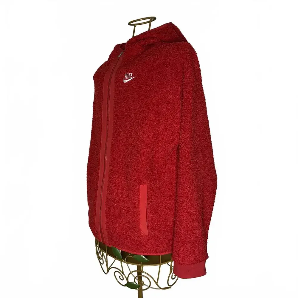 Nike Boys' Sportswear Club Fleece Winterized Full-Zip Hoodie - Gym Red - XL